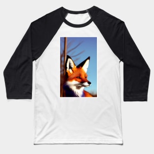 Realistic Red Fox Baseball T-Shirt